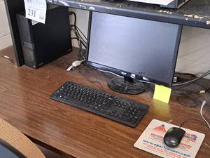 lot 284 image: Computer System - Dell Optiplex 5055 CPU Tower, Acer 20 Monitor, Keyboard, Mouse, Battery Back Up