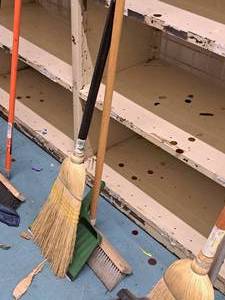 lot 310 image: Push Broom, Broom, Dust Pan