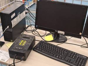 lot 332 image: Computer System - Dell OptiPlex 5055 Tower, 22 Monitor, Keyboard, Mouse, Battery Back Up