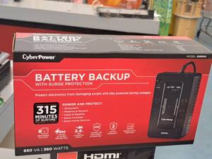 lot 373 image: Cyber Power 650VA360W Battery Back Up System (New )