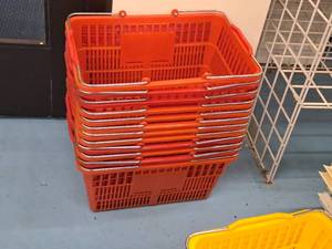 lot 615 image: Lot of (12) Plastic Shopping Baskets