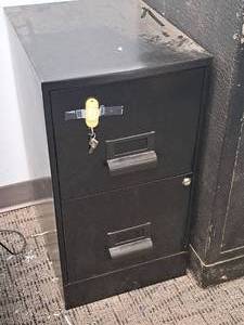 lot 261 image: Metal File Cabinet 2-drawer