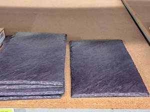 lot 696 image: Lot of (5) Slate Rectangular Melanine Trays 15.75x9