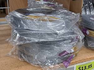 lot 751 image: Lot of (5 Packs) Maryland Plastics The Newbury Collection 9-12 Heavyweight Plastic Luncheon Plates 15-count ( 75 Total Items )