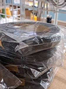 lot 765 image: Lot of (5 Packs) Maryland Plastics The Newbury Collection 7-34 Heavyweight Plastic Hors dOeuvres Plates 15-count ( 75 Total Items )