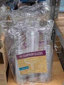 lot 841 image: Lot of (4 Packs) Sovereign 4-oz Plastic Champagne Glasses 40-count ( 160 Total Items )