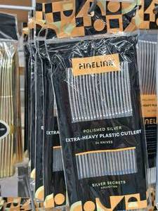 lot 867 image: Lot of (12 Packs) Fineline Silver Secrets Collection Extra-Heavy Plastic Knives 24-count ( 288 Total Items )