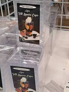 lot 882 image: Lot of (8 Packs) Party Essentials 3.5-oz Minit Tall Square Cups 16-count ( 128 Total Items )
