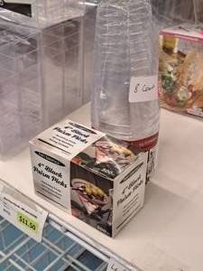 lot 883 image: Box of Party Essentials 4 Black Prism Picks 500-count, Pack of Simply Squared Geometric Style 10-oz Tumblers 14-count