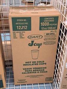 lot 896A image: Lot of (1 Box) Dart Jcup 12-oz Hot or Cold Insulated Cups 1000-count ( 1000 total items )