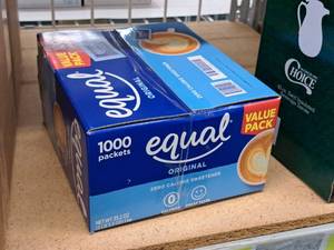 lot 908 image: Lot of (1 Case) Equal Original Zero Calorie Sweetner Packets 1000-count ( 1000 total items )