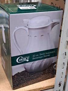 lot 909 image: Choice 42-oz Swirl Insulated Beverage Server