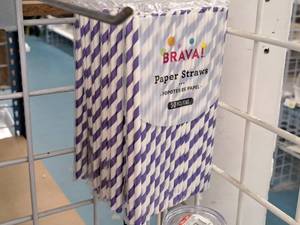 lot 919 image: Lot of (6 Packs) Brava Paper Straws 50-count ( 300 Total Items )