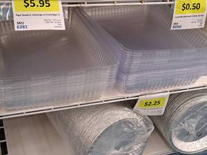 lot 945 image: Lot of (100) Dome Lids for 12 Aluminum Sheet Cake