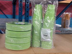 lot 1016 image: Brava (4) Packs of 6.75 Plates 50-ct, (1) Pack 12-oz Cold Cups 50-ct