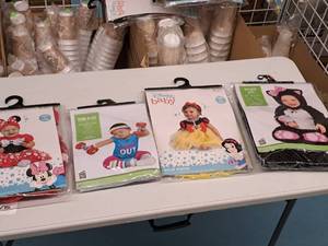 lot 1091 image: Lot of (4) Disney Baby Infant 6-12 months Costumes - Work-n-Out, Snow White, Itty Bitty Kitty, Minnie Mouse