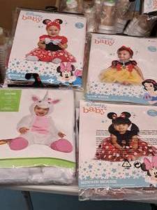 lot 1092 image: Lot of (4) Disney Baby Infant 6-12 months Costumes - Minnie Mouse, Snow White, Unicorn