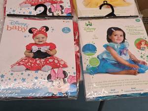 lot 1099 image: Lot of (2) Disney Baby Infant 12-18 months Costumes - Minnie Mouse, Ariel