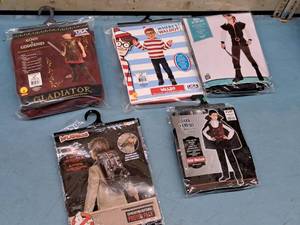 lot 1173 image: Lot of (4) Child Size Medium 8-10 Boys Costumes with Inflatable