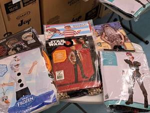lot 1176 image: Lot of (4) Child Size Large 12-14 Boys Costumes with Inflatable and Mask