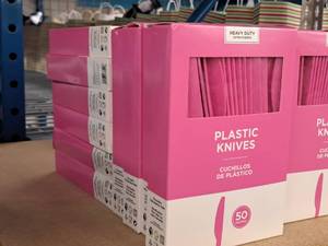 lot 1073 image: Lot of (10 Boxes) Plastic Knives 50-count ( 500 total items )