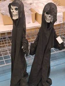 lot 1343 image: Lot of (2) H Standing Halloween Dcor Props - Skeletons