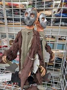 lot 1351 image: Lot of (2) l Hanging Halloween Dcor Props - Jason Friday 13th