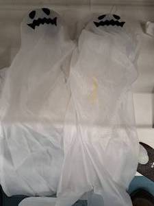 lot 1360 image: Lot of (2) l Hanging Halloween Dcor Props - Ghost