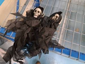 lot 1443 image: Lot of (2) l Halloween Dcor Props - Skeletons