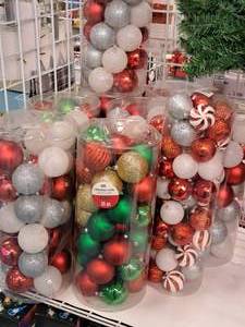 lot 1536 image: Lot of (9) Packs of Assorted Christmas Ball Dcor