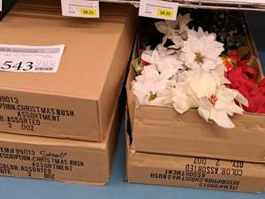 lot 1543 image: Lot of (3 Boxes) Holday Faux Flower Dcor