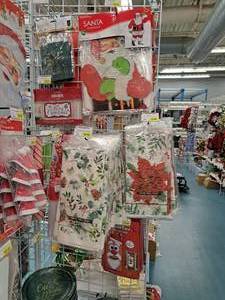lot 1597 image: Assorted Holiday Dcor - Tablecloths, Cut-outs, Banners, Drink Covers, Drink Pouches