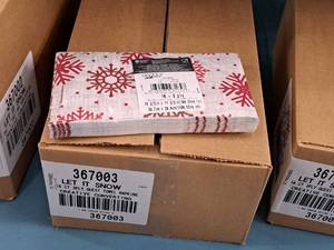 lot 1614 image: Lot of (1 Case) Let It Snow logo 3-ply Holiday Guest Towel Napkins 16-count 11-23x15-23 12-count ( 12 total items )