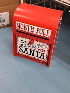 lot 1621 image: Letters To Santa Claus North Pole logo Metal Mailbox