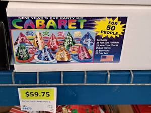 lot 1690 image: Lot of (1) 50-person New Years Eve Party Kit - Cabaret