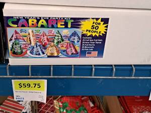 lot 1693 image: Lot of (1) 50-person New Years Eve Party Kit - Cabaret
