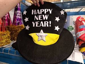 lot 1749 image: Lot of (7) Large Happy New Year Party Hats
