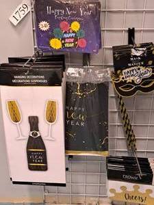 lot 1759 image: Assorted Happy New Year Party Dcor