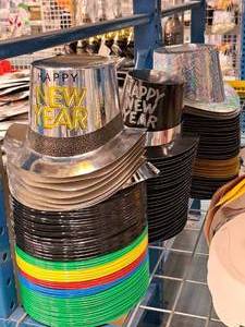 lot 1765 image: Lot of (100) Assorted Happy New Year Party Hats