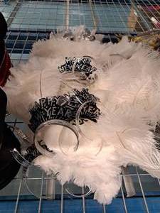 lot 1768 image: Lot of (50) Assorted Happy New Year Party Tiaras (Feathered)