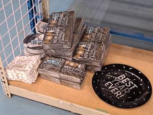 lot 1786 image: Assorted New Years Party Supplies - Plates, Napkins, Platters
