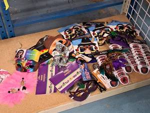 lot 1793 image: Assorted Party Masks, Glasses, Banner