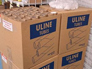 lot 559 image: Lot of (2 Boxes  50 per box) Uline Kraft Mailing Tubes S-3936