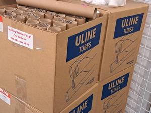 lot 560 image: Lot of (2 Boxes  50 per box) Uline Kraft Mailing Tubes S-3936