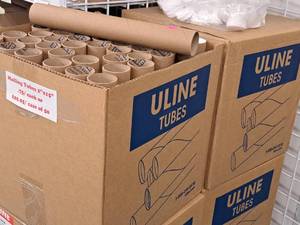 lot 561 image: Lot of (2 Boxes  50 per box) Uline Kraft Mailing Tubes S-3936