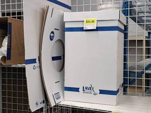 lot 594 image: Lot of (2) 40-Gallon Cardboard Trash Cans