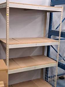 lot 36C image: Wood Shelf  Metal Shelving Unit 24x48x82