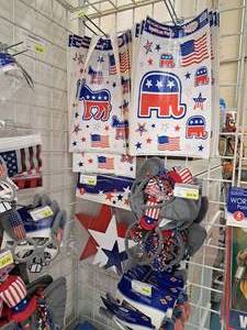 lot 1857 image: Assorted Patriotic Dcor and Novelties - Cut-outs, Stickers, Headbands, Glasses
