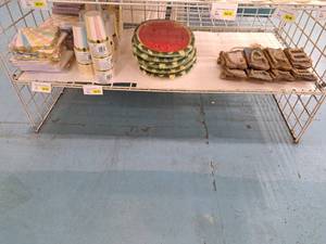 lot 1881 image: Assorted Party Cups, Napkins, Wooden Lake Signs, Platters