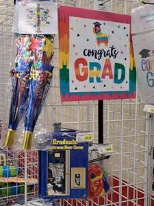 lot 1922 image: Assorted Graduation Party Supplies - Yard Signs, Door Covers, Banners, Centerpieces